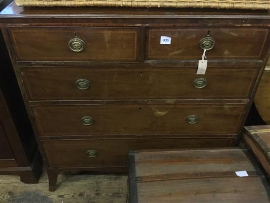 Regency inlaid mahogany five-drawer chest